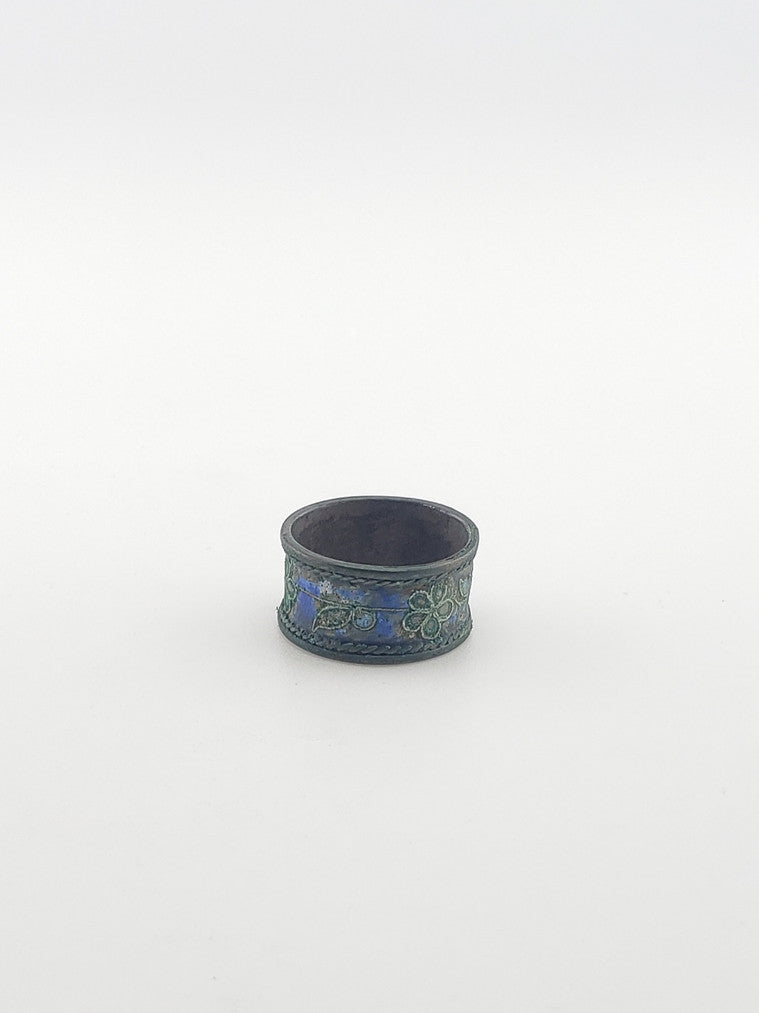 Old Enamel Flower Ring
