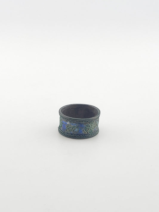Old Enamel Flower Ring