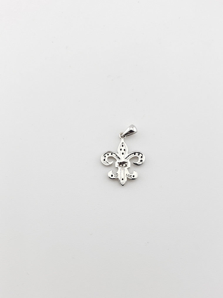 Black Diamond Fleur De Lis Pendant