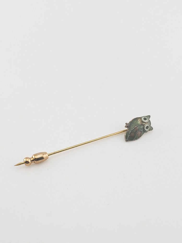 Vintage Vermeil Owl Stick Pin