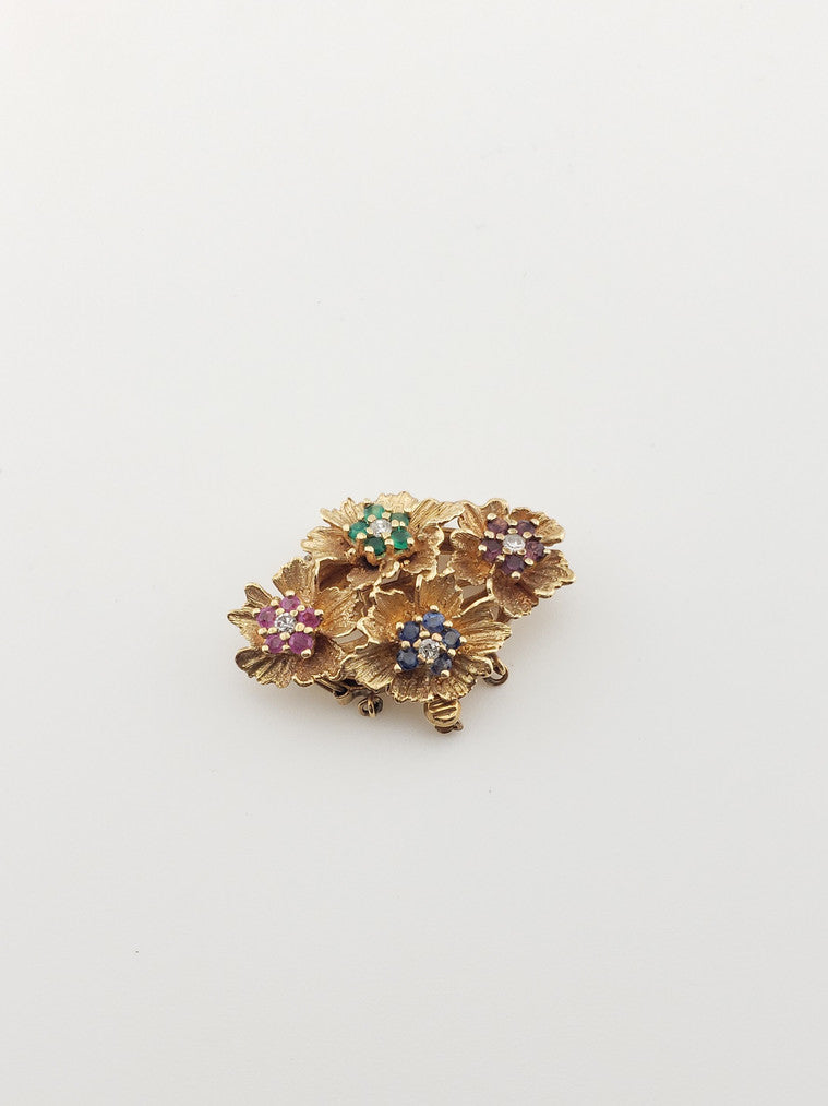 Multigem Flower Clasp