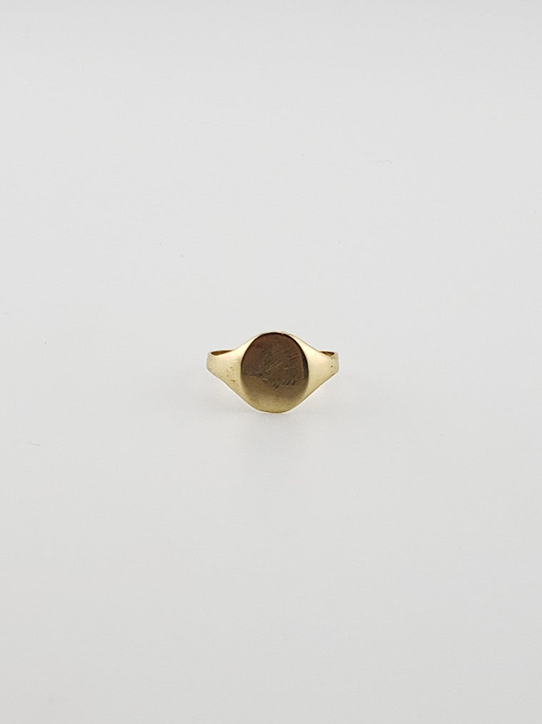 Oval Pinky Signet 10k