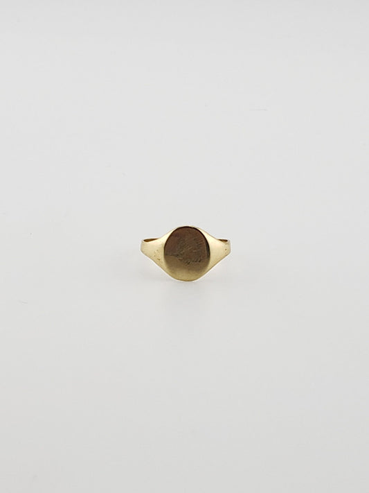 Oval Pinky Signet 10k