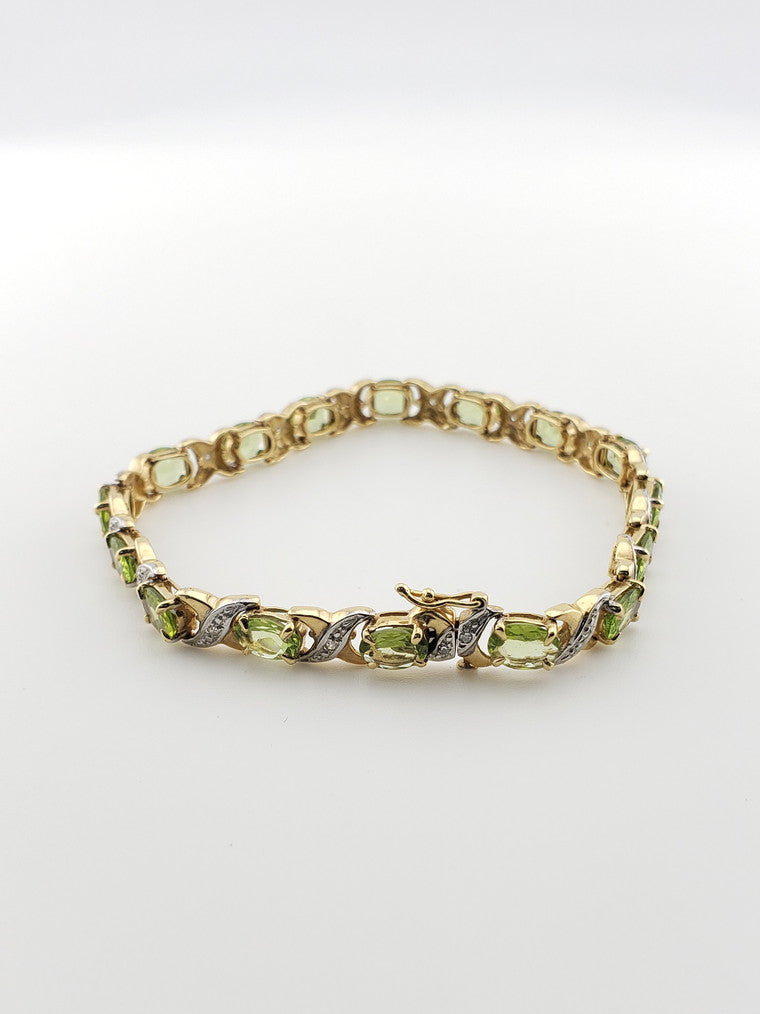 Peridot and Diamond Bracelet