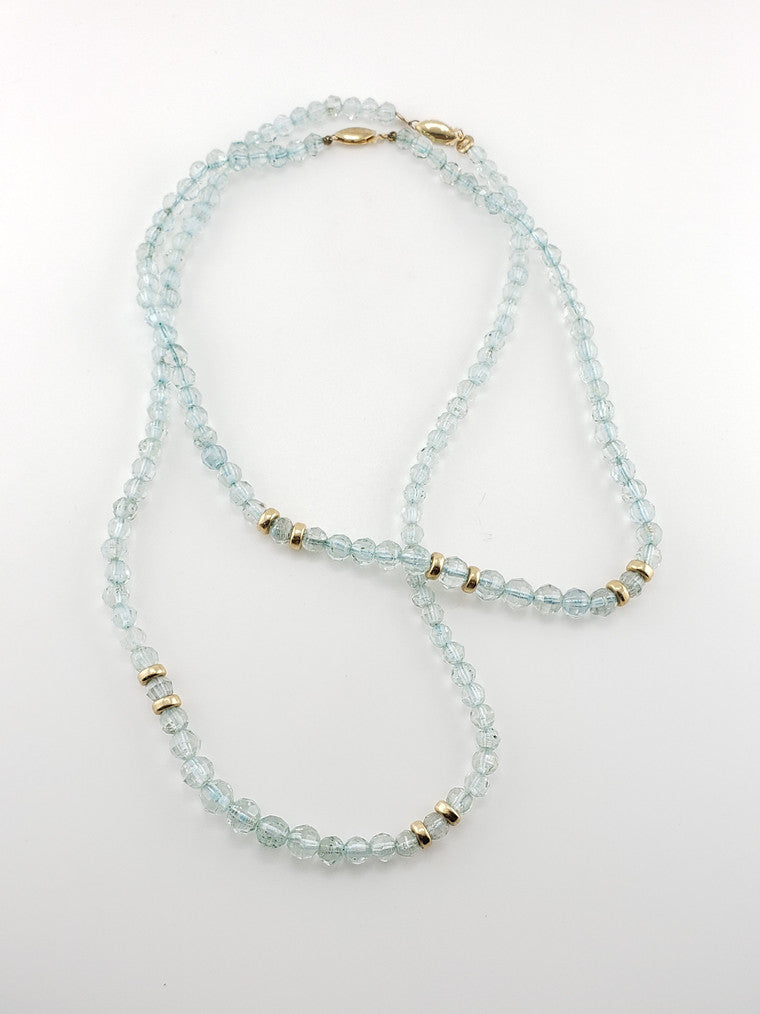 Aquamarine Faceted Bead Necklace
