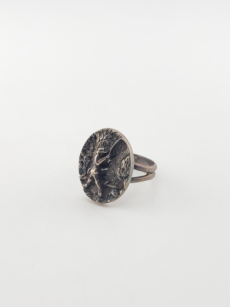 Silver Fisherman 3D Ring
