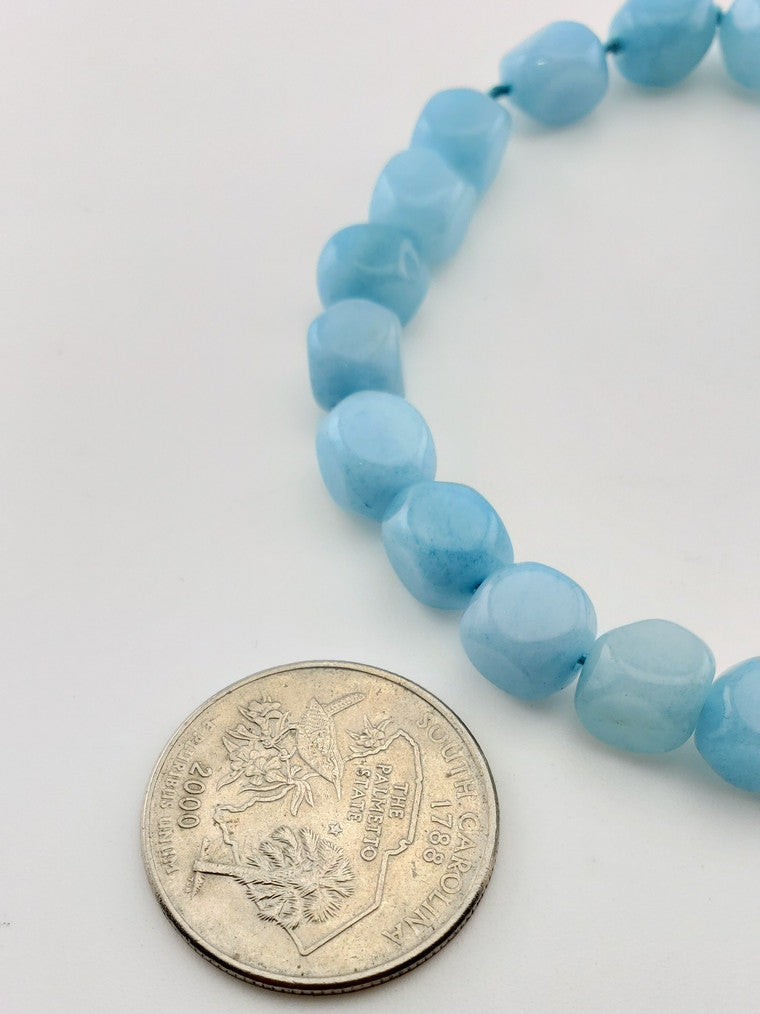 Blue Chalcedony Bead Bracelet