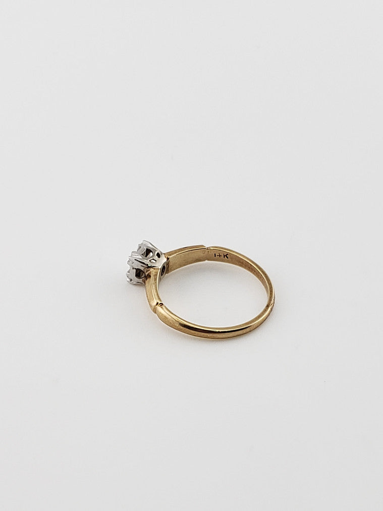 Two-Tone Solitaire Milligrain Ring