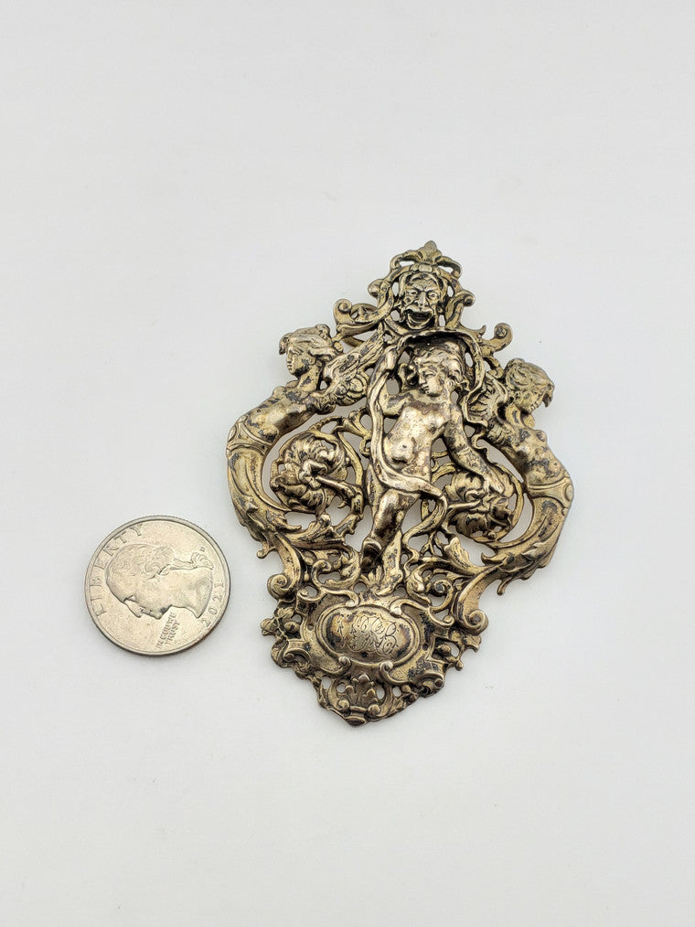 Vermeil Art Nouveau Cherub Pendant