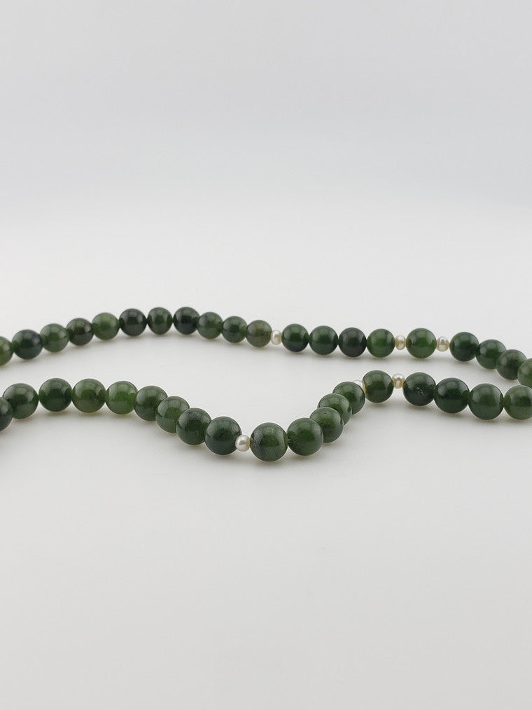 Jade Strand with Genuine Pearls
