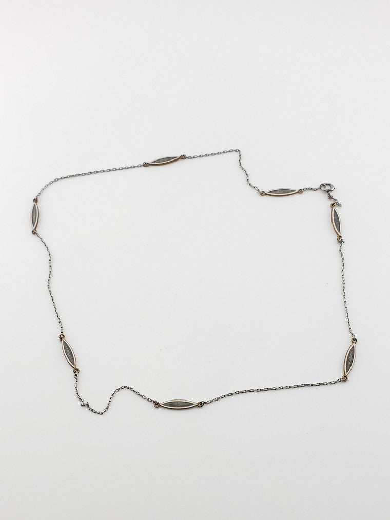 Enamel Platinum and Gold Chain