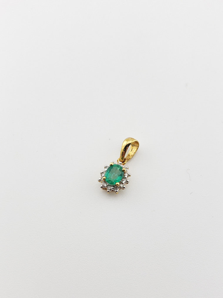 Tiny Emerald and Diamond Charm