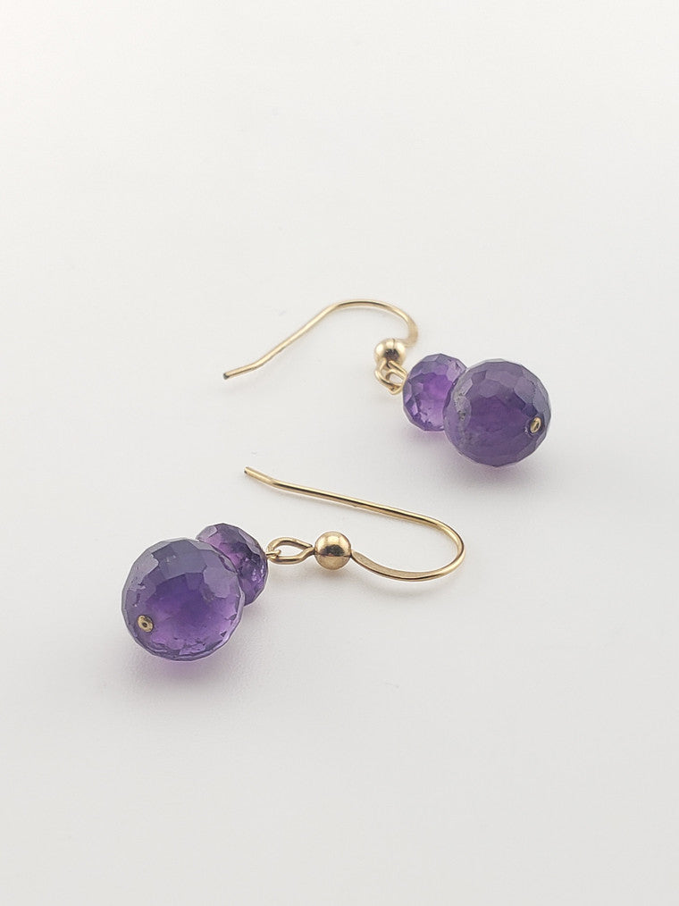 Gf Faceted Amethyst Earrings