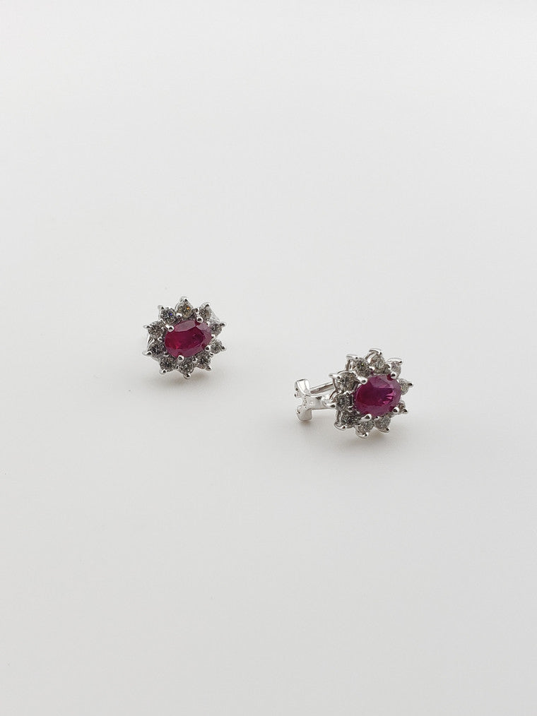 18k Ruby and Diamond Studs