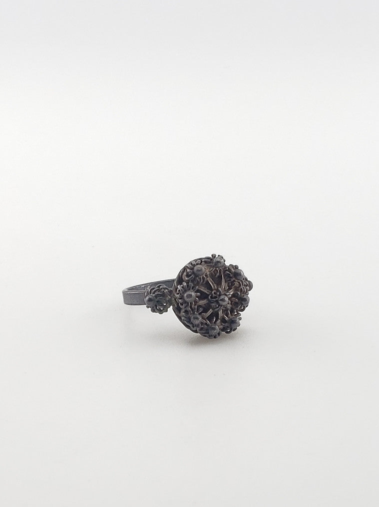 Sterling Dotted Dome Ring
