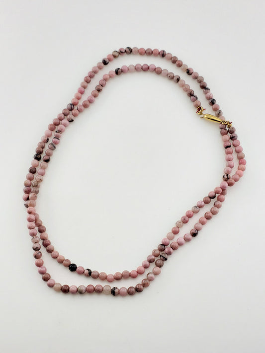 GF Long Rhodonite Strand