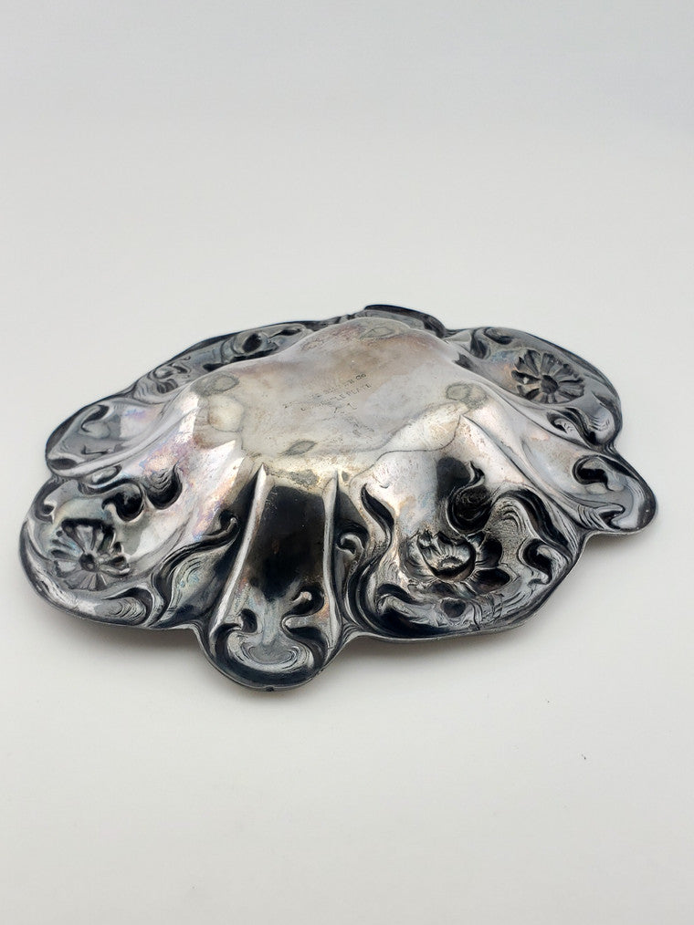 C.1890 Art Nouveau Silver Plate Dish