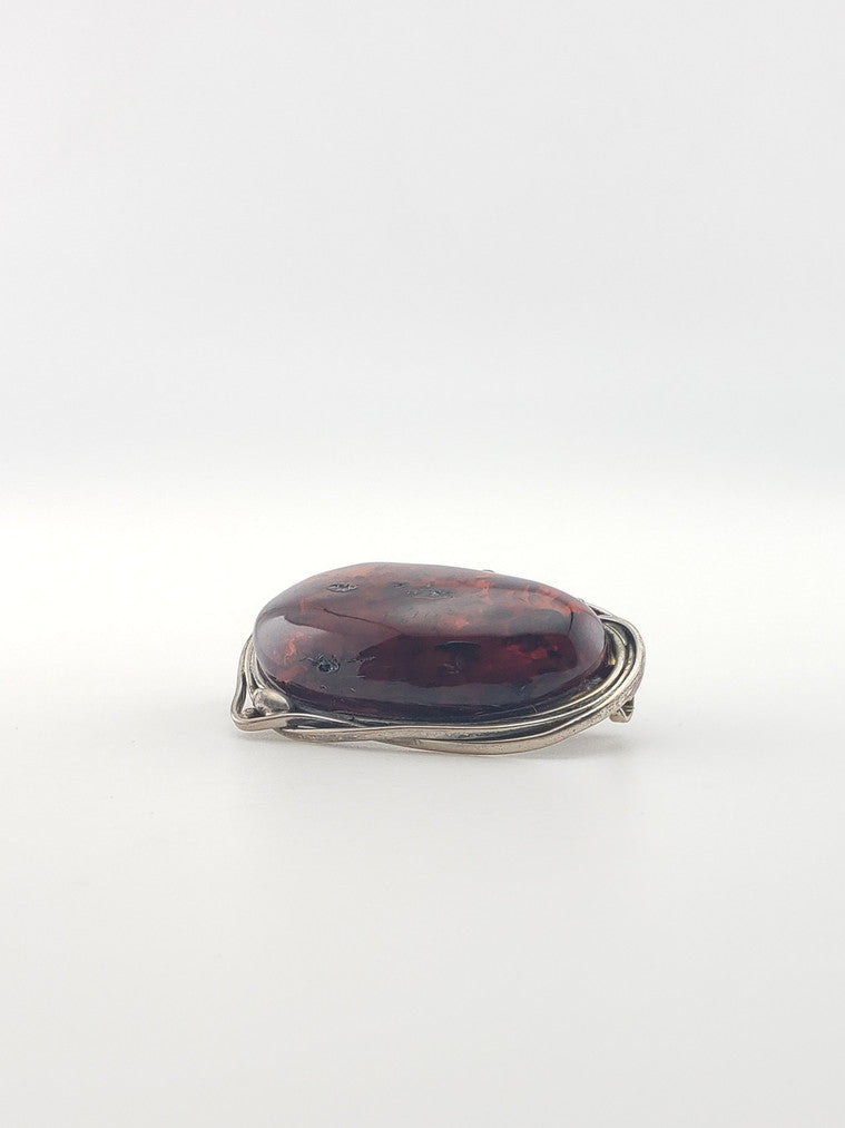 Russian Natural Amber Brooch