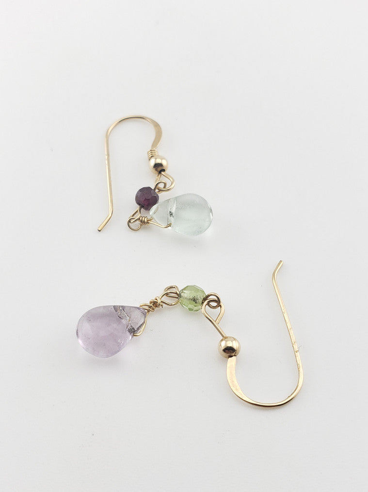 GF Fluorite Odd Color Earrings