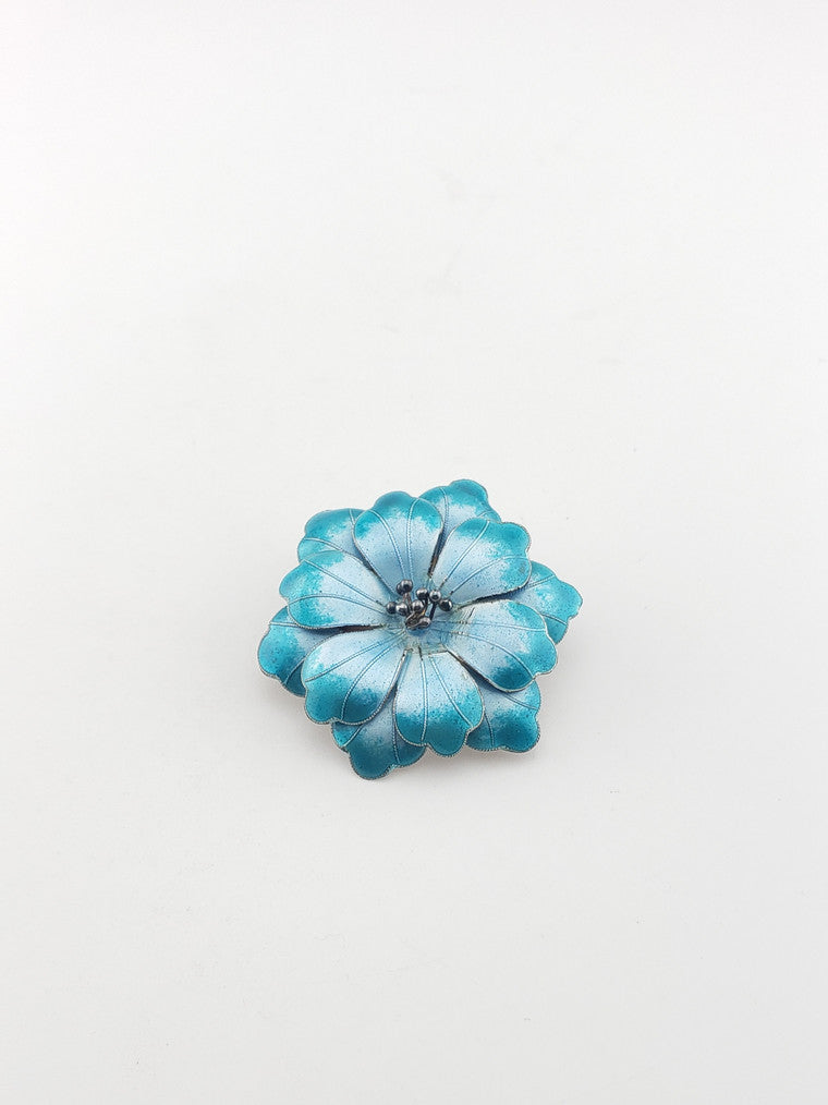 Vintage SS Blue-Green Flower Pin