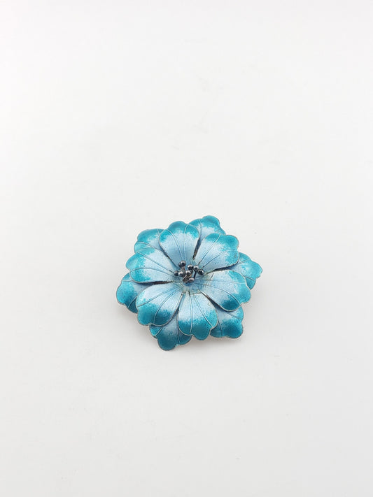 Vintage SS Blue-Green Flower Pin