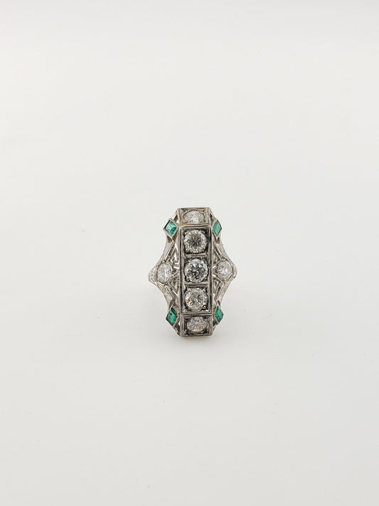 Platinum Deco Diamond Ring