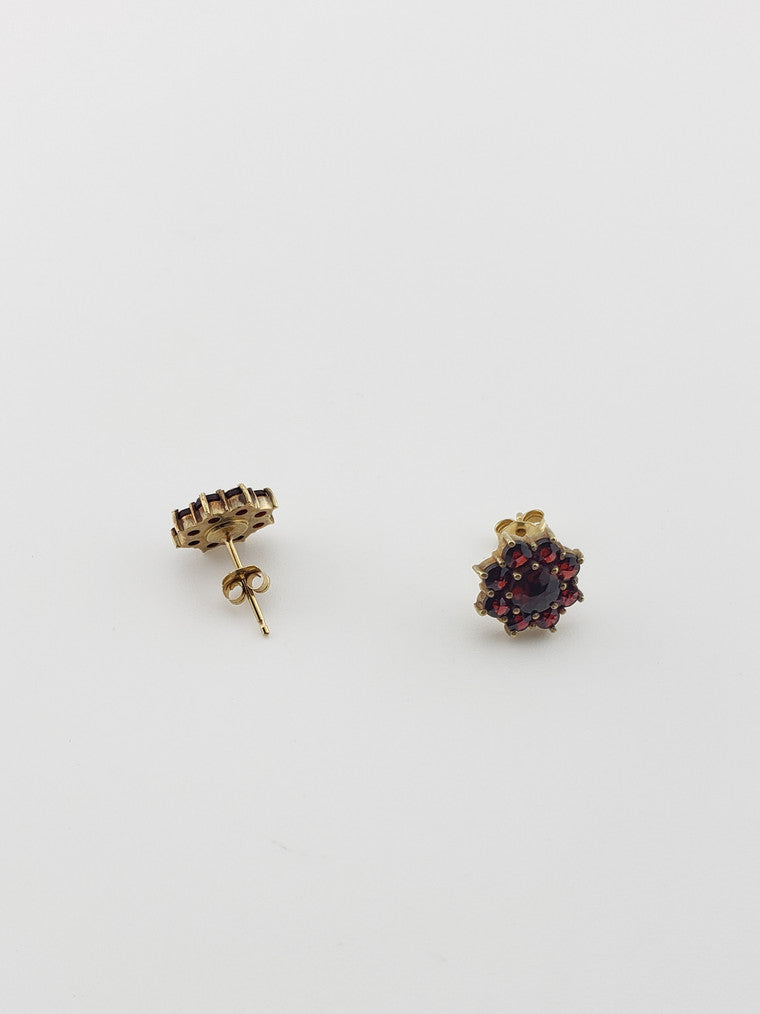 Small Garnet Star Studs