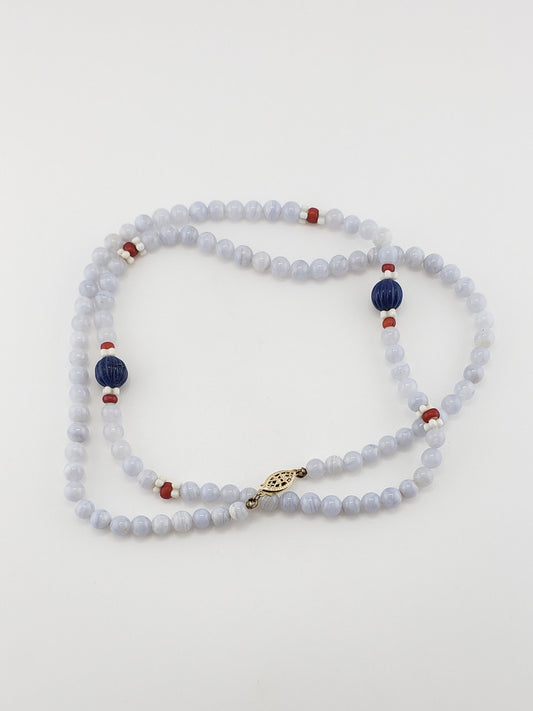 Blue Lace Agate Strand - 28"