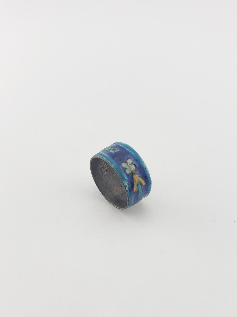 Silver Enamel Band
