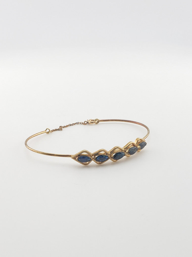 Marquise Sapphire Chain Bangle