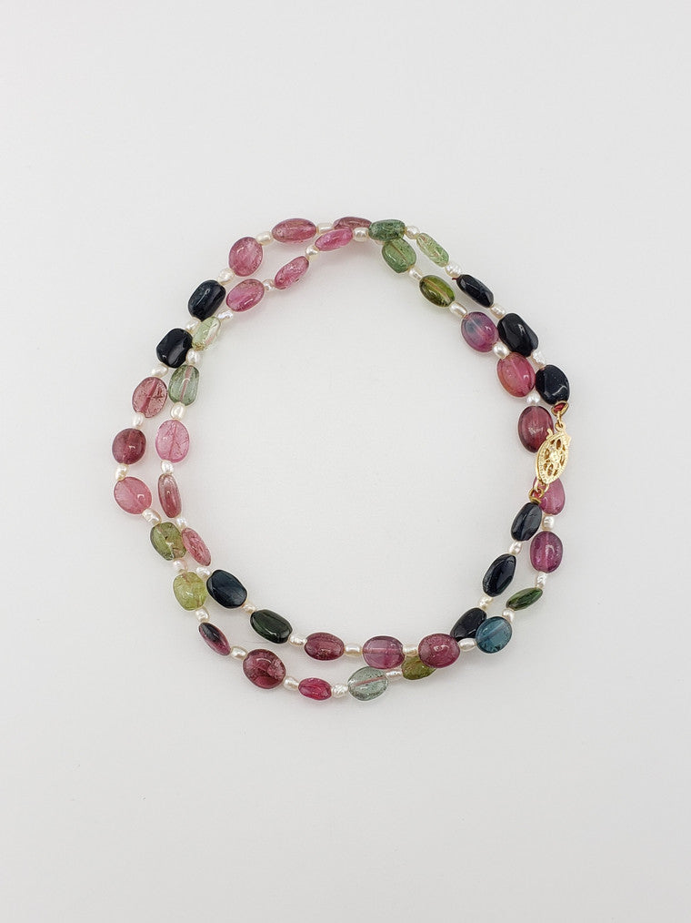 Tourmaline & Pearl Strand 19"