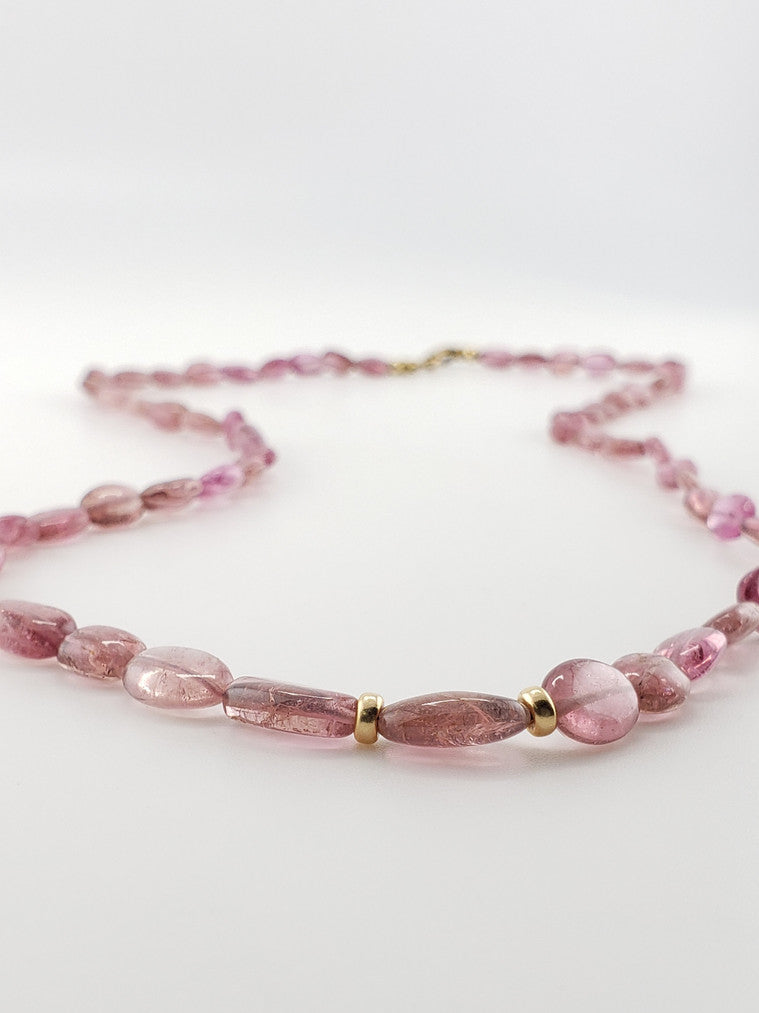 Oval Pink Tourmaline Strand 21.5"