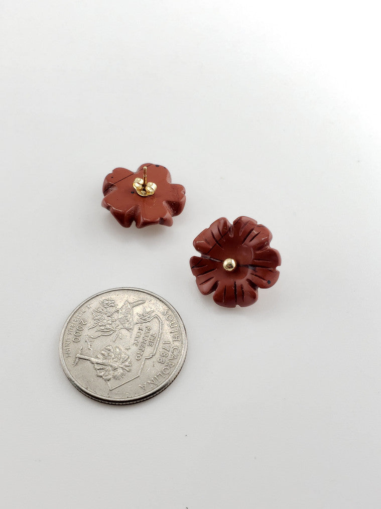 14k Jasper Flower Stud Jackets