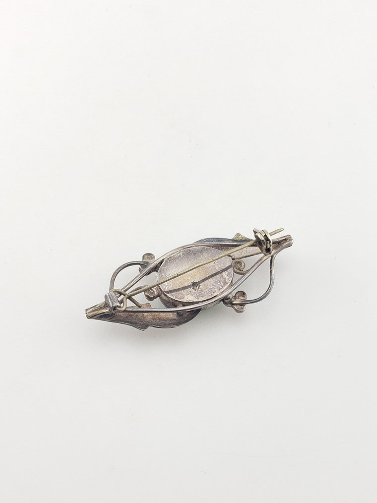 Malachite Leaf Brooch