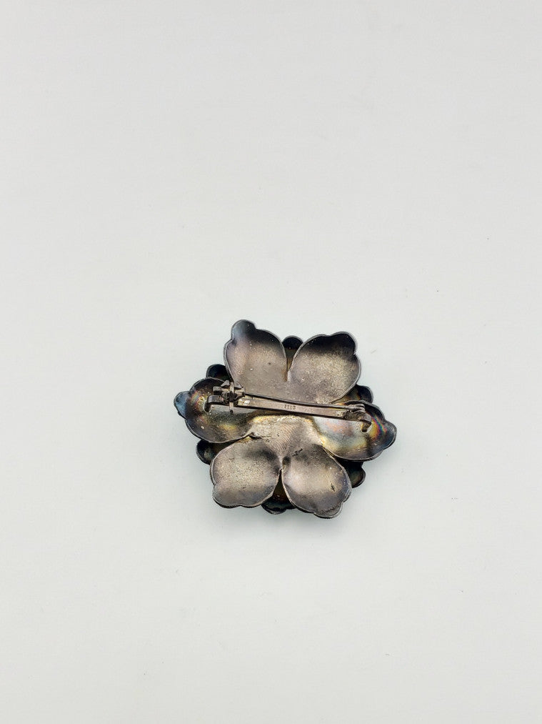 Vintage SS Blue-Green Flower Pin