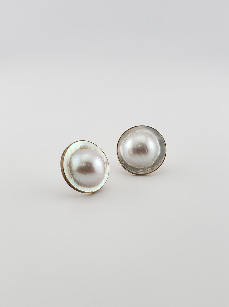 Large Pearl Dome Earrings