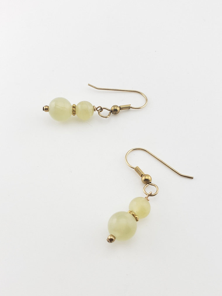 GF Light Green Onyx Earrings