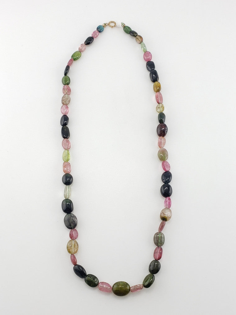 Watermelon Tourmaline Bead Necklace