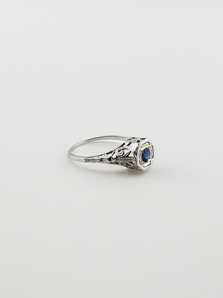 Filigree Sapphire Solitaire