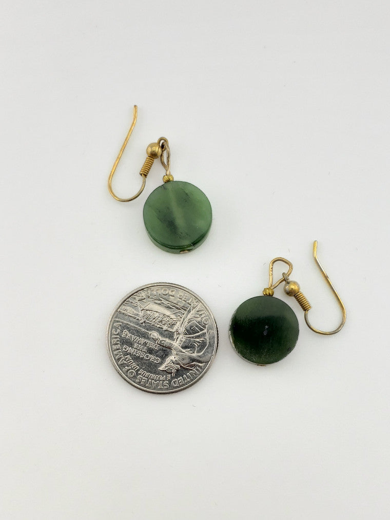 GF Jade Disc Earrings