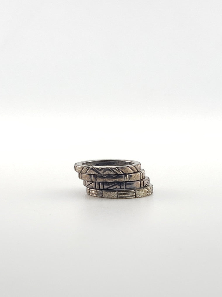 Art Deco Silver Stack Bands