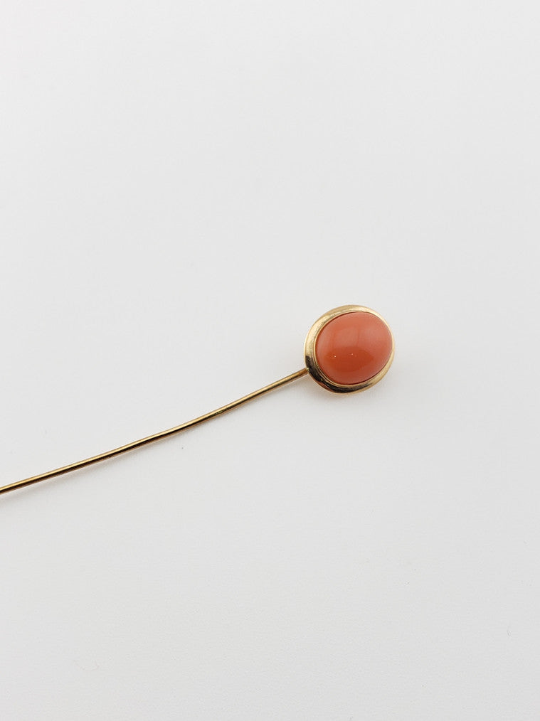 Oval Coral Stickpin