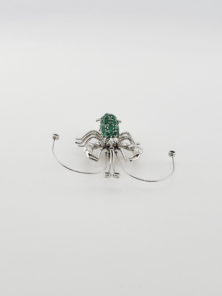 Emerald Lobster Brooch
