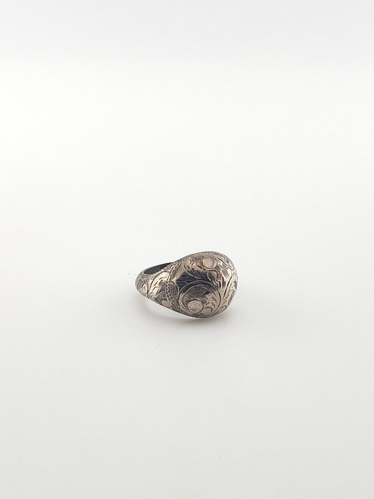 SS Etched Dome Ring