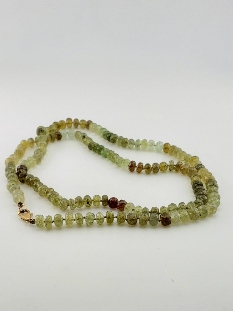 GF Faceted Green Garnet Strand
