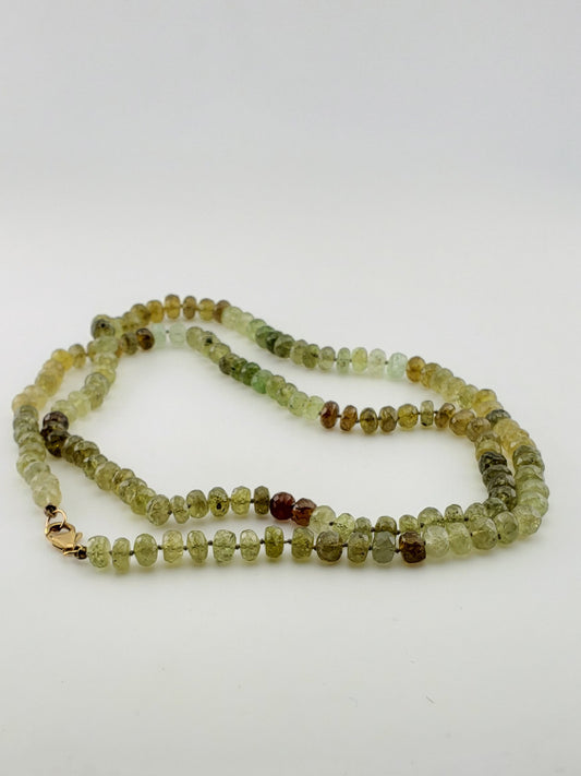 GF Faceted Green Garnet Strand