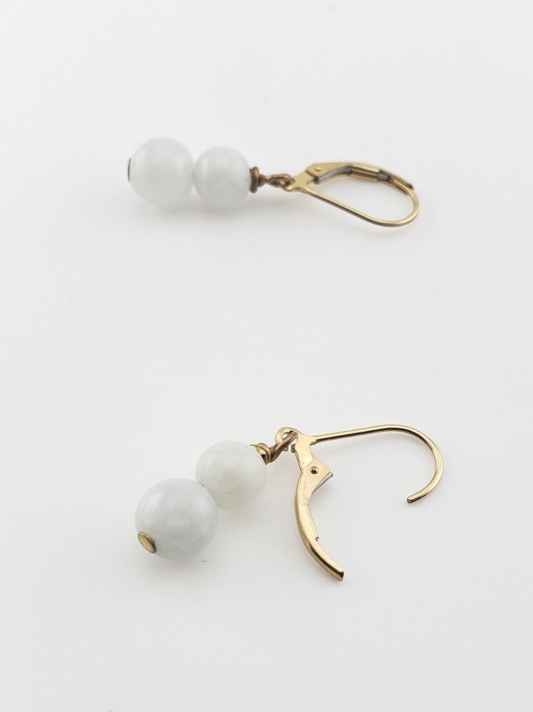 GF Antique Ceylon Jade Earrings