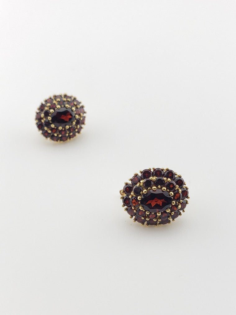 Garnet Cluster Earrings