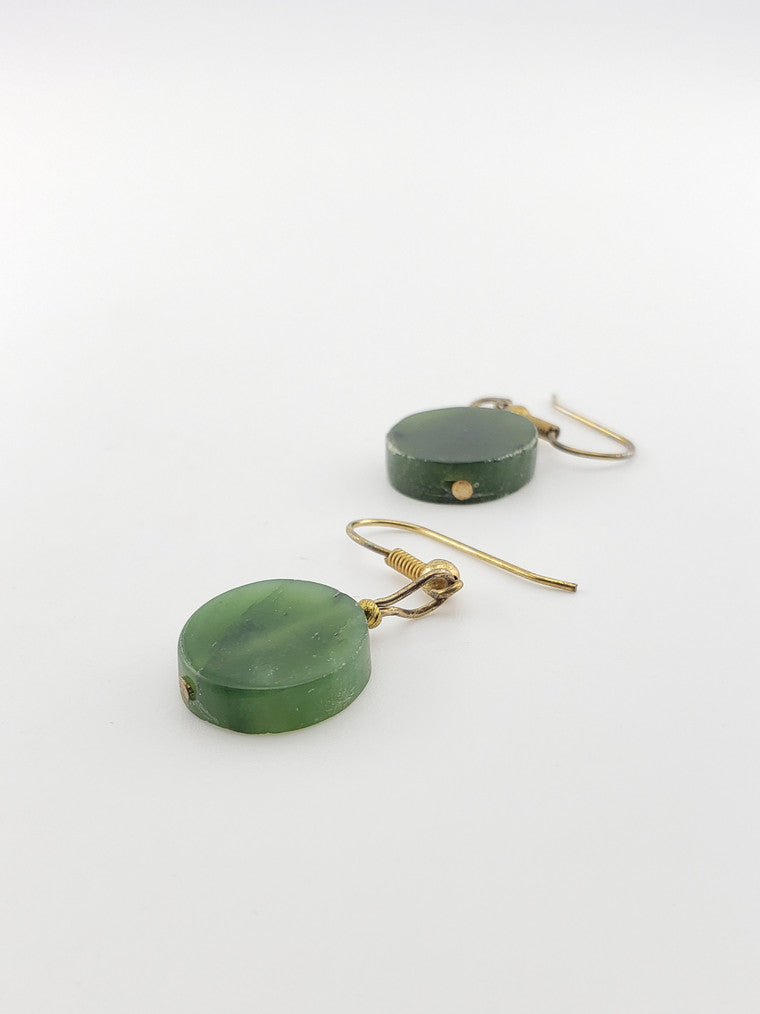 GF Jade Disc Earrings