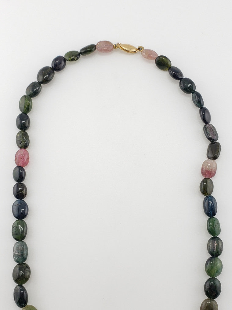 Oval Watermelon Tourmaline strand 25.25"